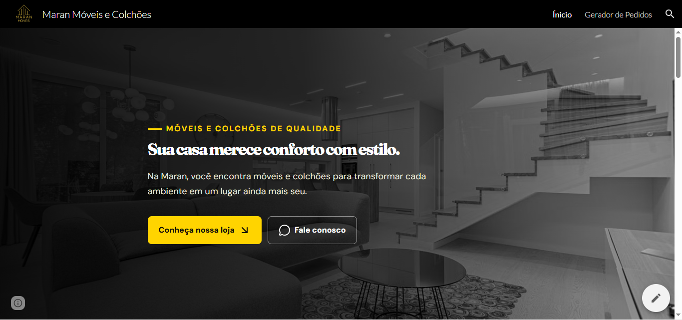 Captura do Projeto Maran Móveis e Colchões