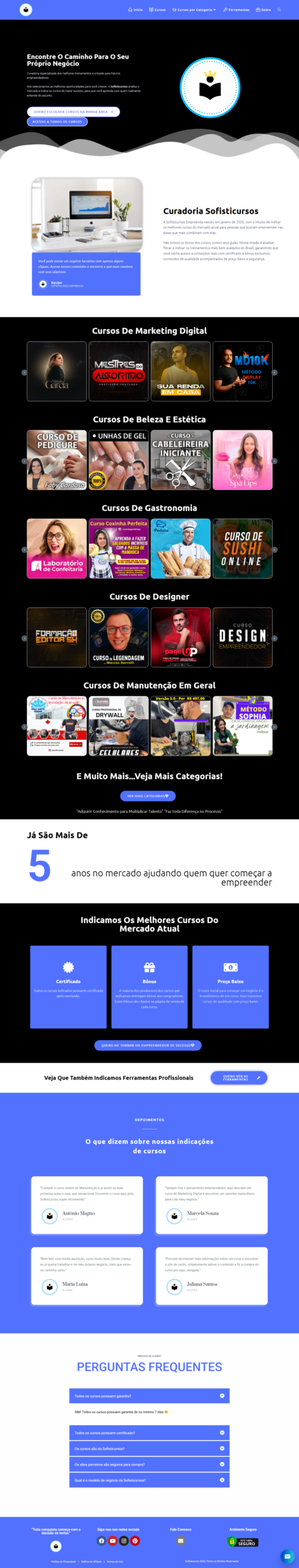 Captura do Projeto Sofisticursos